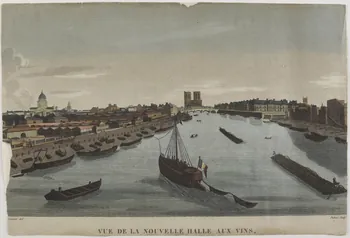 imagerie ancienne VUE DE LA NOUVELLE HALLE AUX VINS Paris 1815 1955.158.3 Photo RMN-Grand Palais (Mucem)