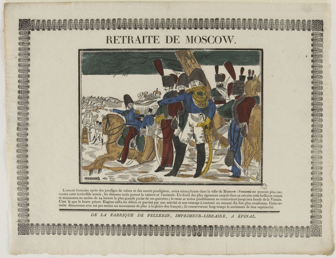 Antoine Réveillé ; Pellerin imagerie ancienne RETRAITE DE MOSCOW. Lorraine, France 1837 1965.75.362 Photo RMN-Grand Palais (Mucem)