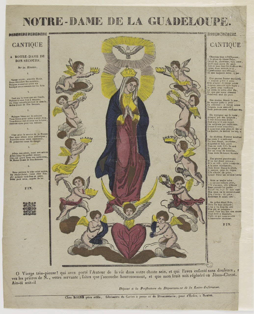 Pierre Vincent Roiné ; Philibert Roiné imagerie ancienne NOTRE-DAME DE LA GUADELOUPE. Nantes 1823-1826 1965.75.781 Photo RMN-Grand Palais (Mucem)