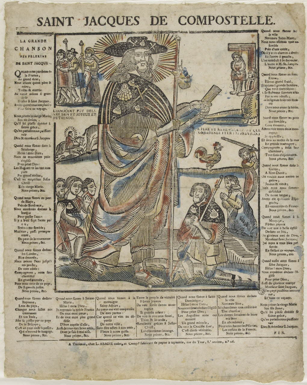 Louis Abadie imagerie ancienne SAINT JACQUES DE COMPOSTELLE. Toulouse 1806-1815 1965.75.819 Photo RMN-Grand Palais (Mucem)