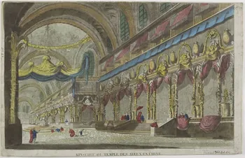 Hocquart imagerie ancienne KIN-CHEU OU TEMPLE DES AYEUX EN CHINE. Paris 1833-1836 1981.21.1 Photo RMN-Grand Palais (Mucem)