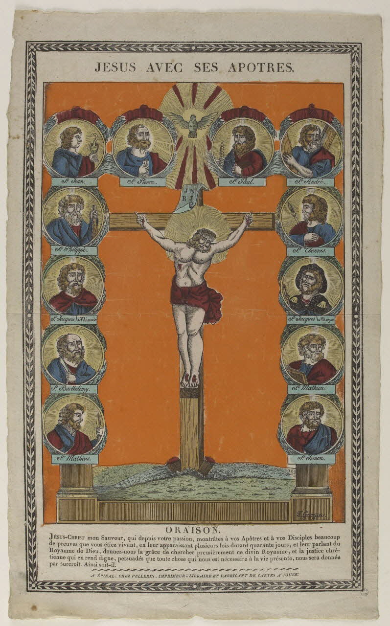 François Georgin ; Pellerin imagerie ancienne JESUS AVEC SES APOTRES. Lorraine, France 1837 1965.75.227 Photo RMN-Grand Palais (Mucem)