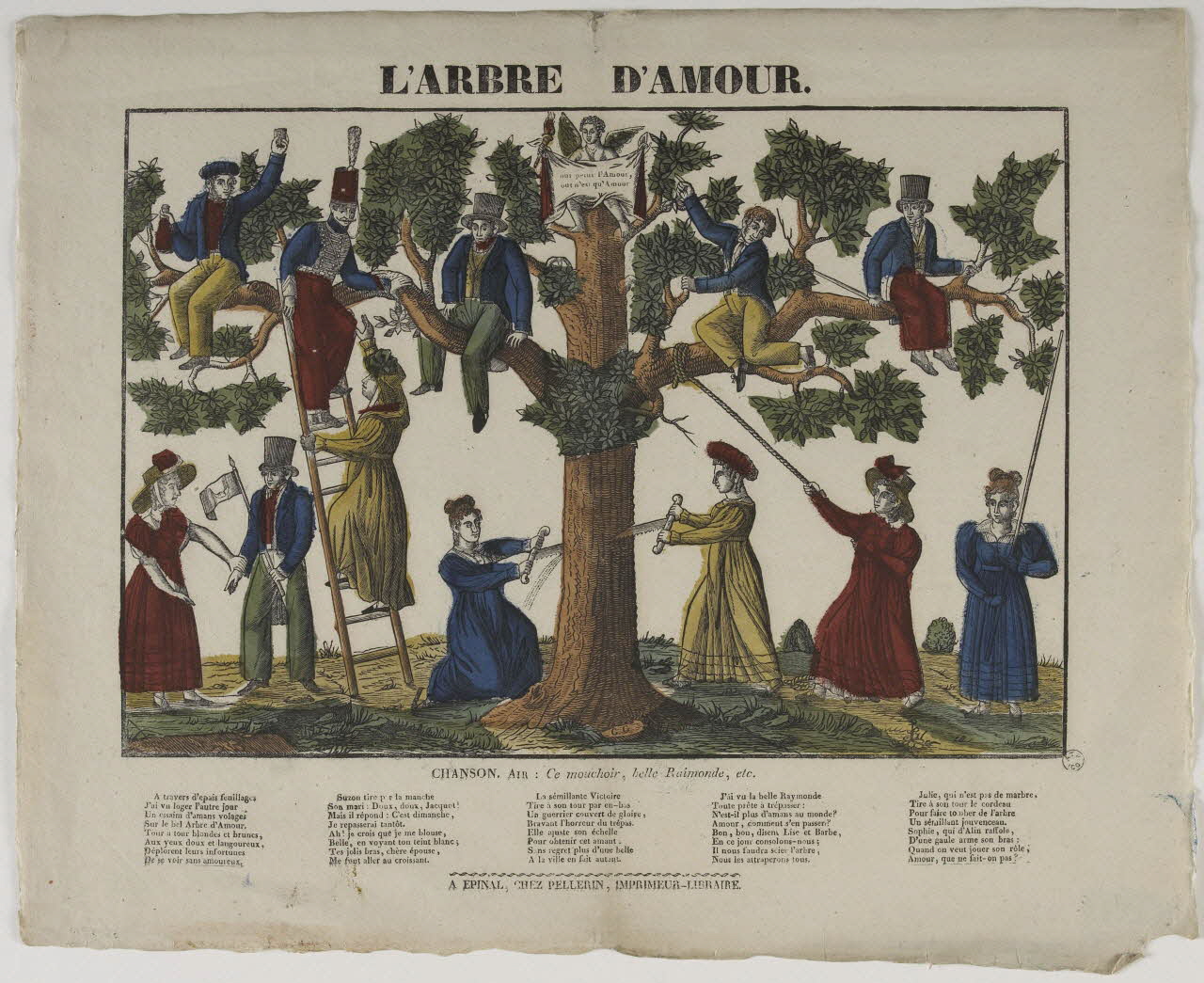 François Georgin ; Pellerin imagerie ancienne L'ARBRE D'AMOUR. Lorraine, France 1820-1837 1965.75.310 Photo RMN-Grand Palais (Mucem)