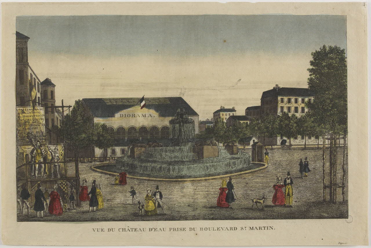 imagerie ancienne VUE DU CHATEAU D'EAU PRISE DU BOULEVARD ST. MARTIN. Paris 1821 1972.21.29 Photo RMN-Grand Palais (Mucem)