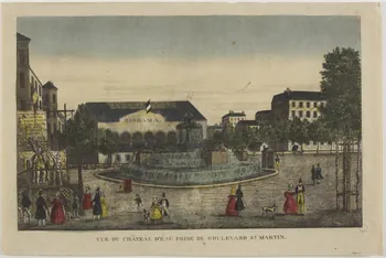 imagerie ancienne VUE DU CHATEAU D'EAU PRISE DU BOULEVARD ST. MARTIN. Paris 1821 1972.21.29 Photo RMN-Grand Palais (Mucem)