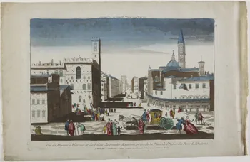 Jacques-François Chéreau imagerie ancienne VUE DE PALAIS DU 1ER MAGISTRAT, A FLORENCE . Paris 1789 1982.3.164 Photo RMN-Grand Palais (Mucem)