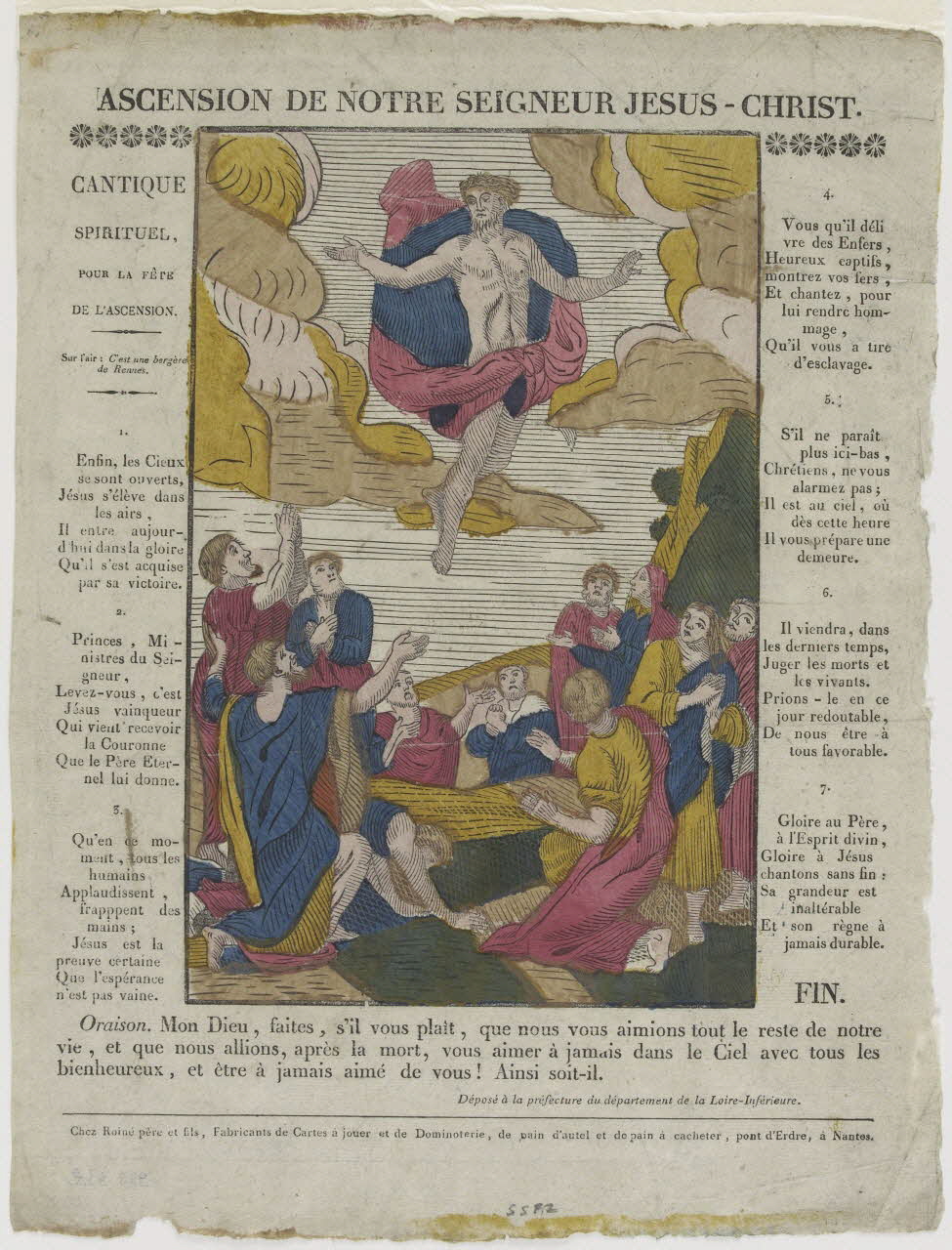 Pierre Vincent Roiné ; Philibert Roiné imagerie ancienne ASCENSION DE NOTRE SEIGNEUR JESUS-CHRIST. Nantes 1813-1826 1988.33.2 Photo RMN-Grand Palais (Mucem)