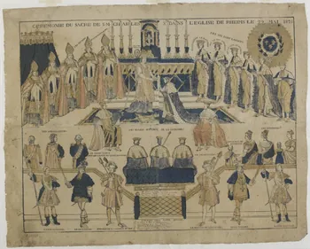 Michel Rabier-Boulard imagerie ancienne CEREMONIE DU SACRE DE S.M. CHARLES X DANS L'EGLISE DE RHEIMS LE 29 MAI 1825 Orléans 1825 2003.9.1 Photo RMN-Grand Palais (Mucem)