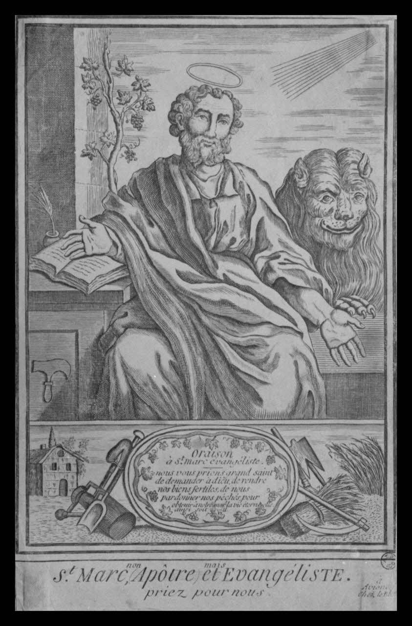 Bandy photographie Estampe. "Saint Marc l'évangéliste". Cuivre. Avignon Ile-de-France, France 1959/6/1 Ph.1959.102.11 Photo