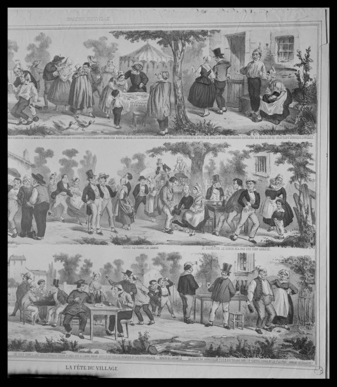 Bandy photographie Estampe. "La fête au village". Lithographie couleur. Pont-à-Mousson. Détails Ile-de-France, France 1959/6/1 Ph.1959.102.13 Photo