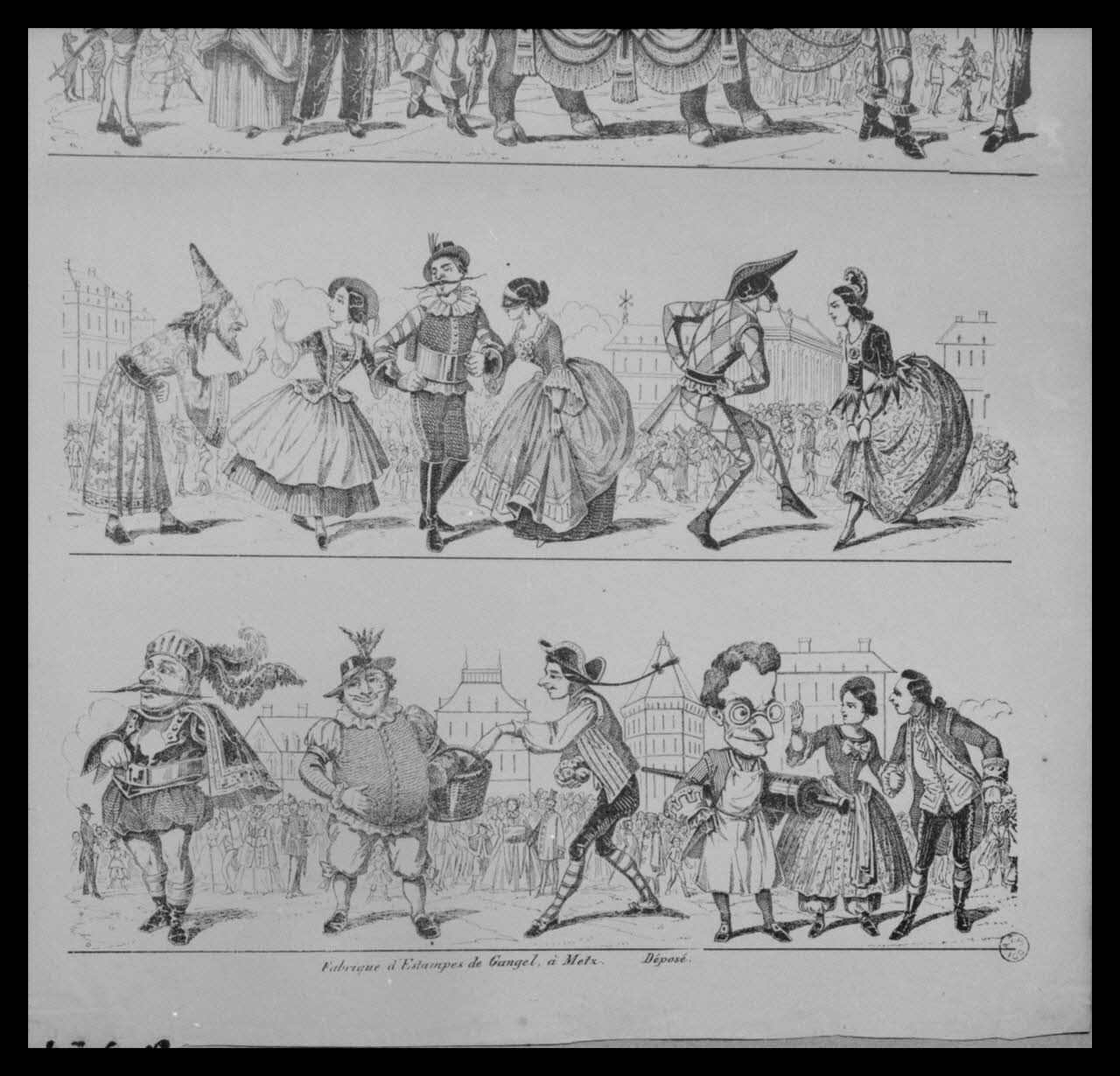 Bandy photographie Estampe. "Le carnaval de Paris". Lithographie noir et blanc. Chez Gangel à Lille Ile-de-France, France 1959/6/1 Ph.1959.102.9 Photo