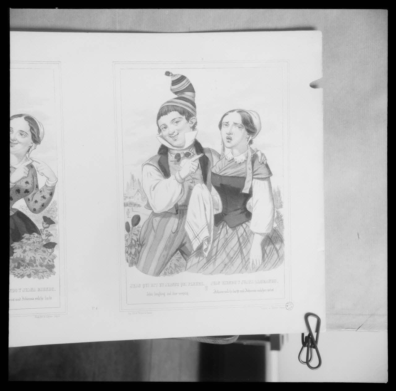 Lalance photographie Image. "Jean qui pleure Jean qui rit". Fragment : "Jean qui rit". Pellerin à Epinal. Lithographie couleur Ile-de-France, France 1959 Ph.1959.77.2 Photo