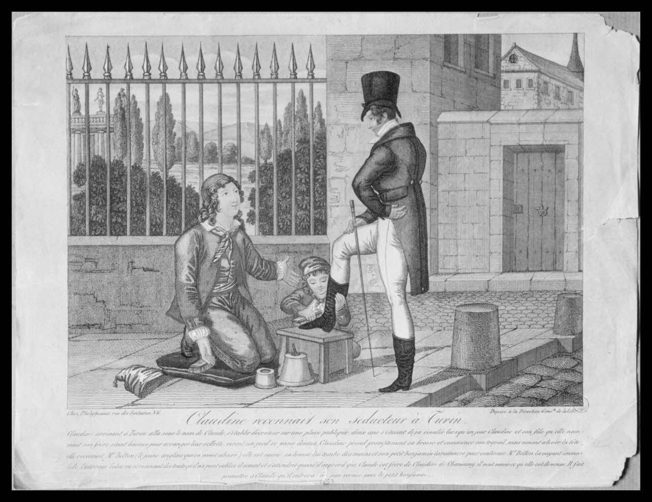 Lalance photographie Image. Claudine reconnait son séducteur à Turin. Cuivre couleur Ile-de-France, France 1959 Ph.1959.77.3 Photo