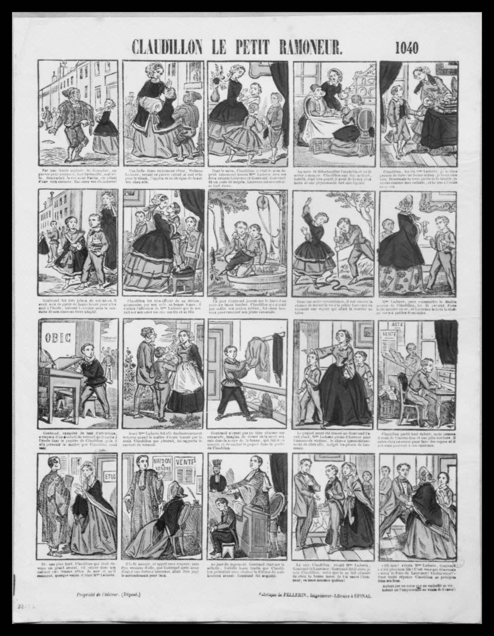 Lalance photographie Image. "Claudillon le petit ramoneur". N°1040. Lithographie couleur. Pellerin à Epinal Ile-de-France, France 1959 Ph.1959.77.8 Photo