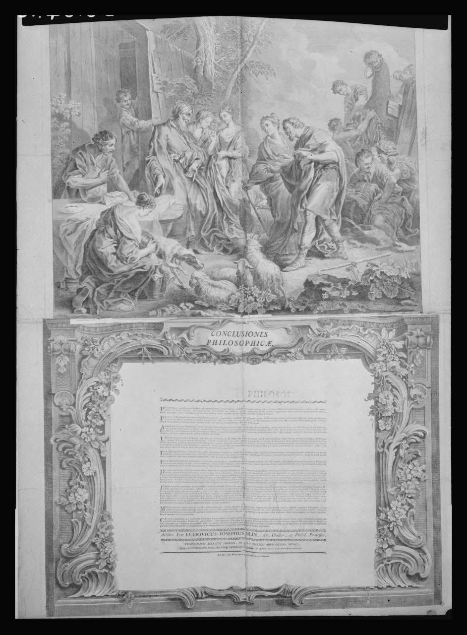 Pierre Soulier photographie Diplôme de thèse représentant l'arrivée de Rebecca. Cuivre noir et blanc à Douai le 23/03/1787 Ile-de-France, France 1958/7/1 Ph.1958.64.16 Photo Mucem