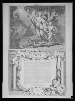 Pierre Soulier photographie Diplôme de thèse représentant Tobie et l'ange. Cuivre noir et blanc à Douai le 26/06/1748 Ile-de-France, France 1958/7/1 Ph.1958.64.3 Photo Mucem