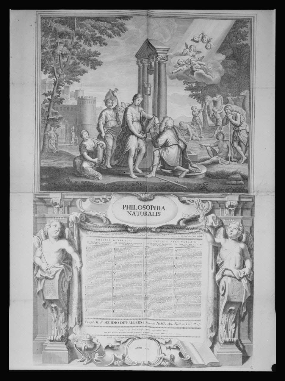 Pierre Soulier photographie Diplôme de thèse représentant Eliezer et Rebecca. Cuivre noir et blanc à Douai le 14/05/1753 Ile-de-France, France 1958/7/1 Ph.1958.64.4 Photo Mucem