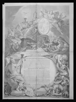 Pierre Soulier photographie Diplôme de thèse représentant le médaillon de saint Julien. Cuivre noir et blanc à Lille le 20/07/1761 Ile-de-France, France 1958/7/1 Ph.1958.64.5 Photo Mucem