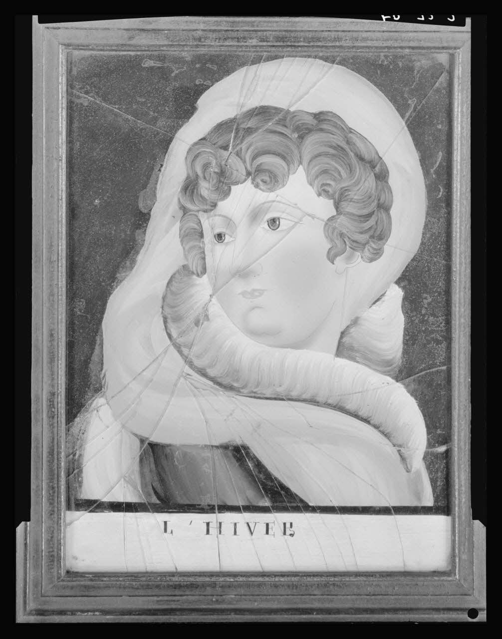 Pierre Soulier photographie Verre peint avec un cadre en bois et représentant l'hiver France 1958/7/28 Ph.1958.73.2 Photo Mucem