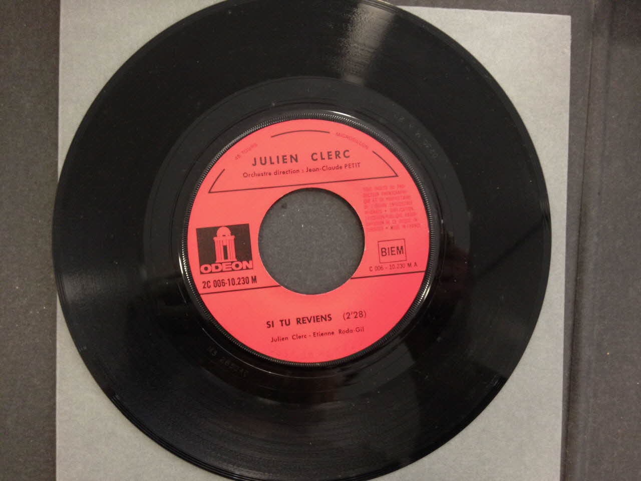 disque 45 tours La Californie 2001.69.16.3800 Photo