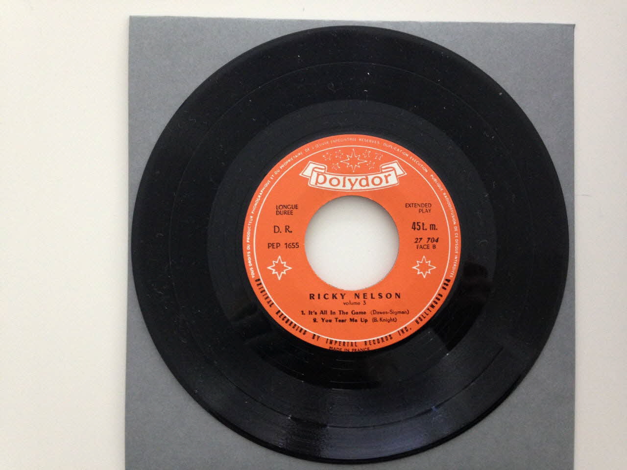 disque 45 tours You teer me up 2001.69.16.3867 Photo