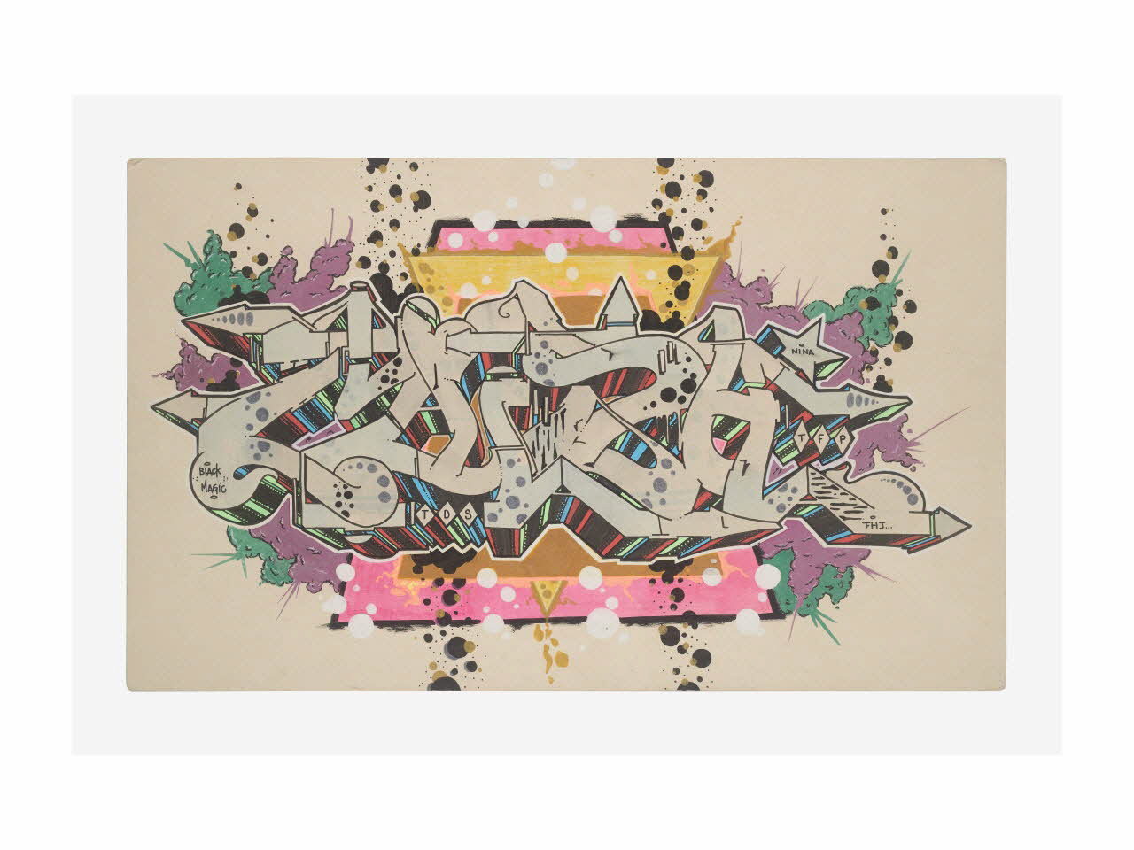 Musa esquisse Dessin préparatoire de graff Catalogne, Espagne 2015 2016.34.2 Photo Mucem