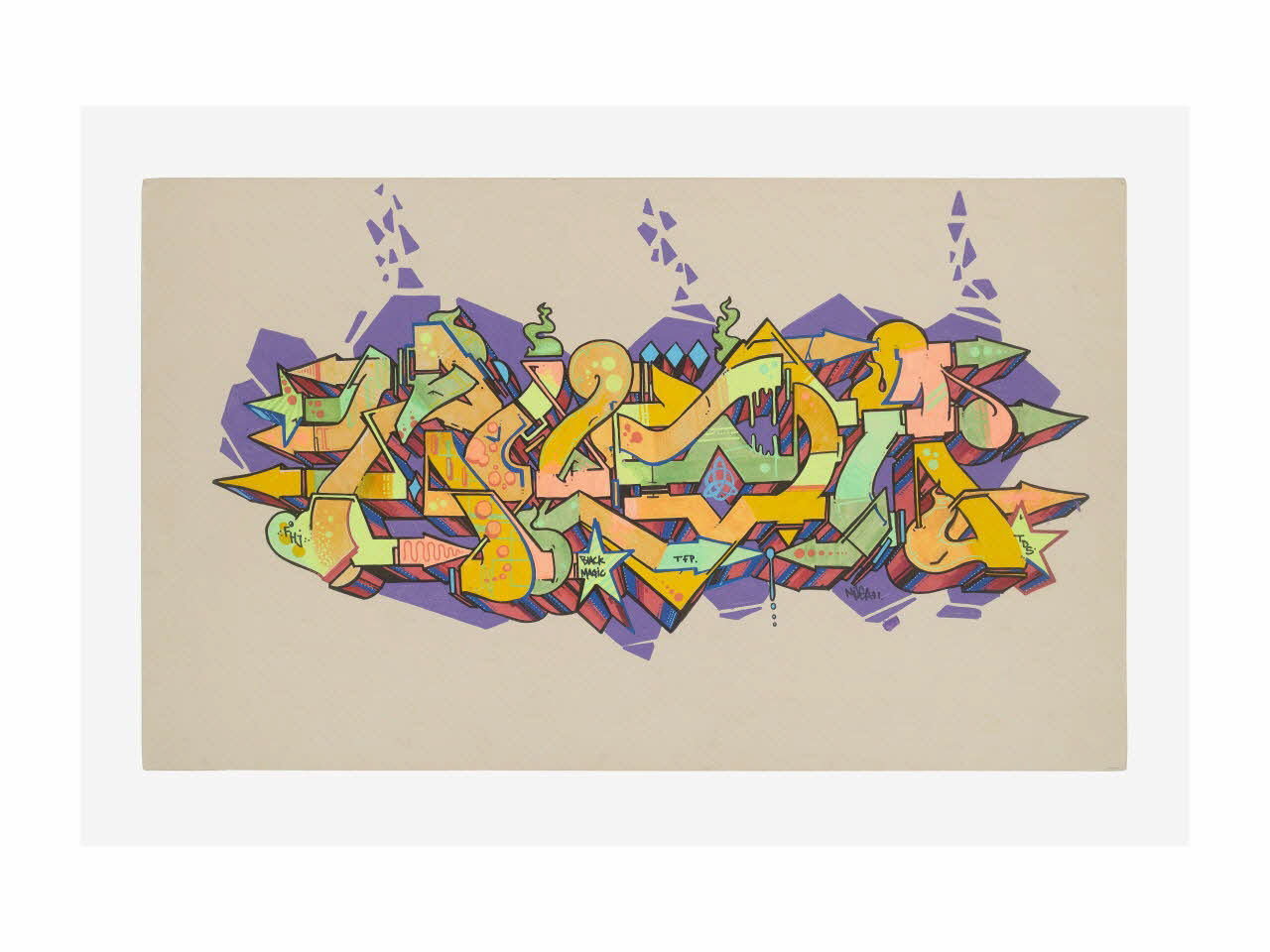 Musa esquisse Dessin préparatoire de graff Catalogne, Espagne 2015 2016.34.3 Photo Mucem