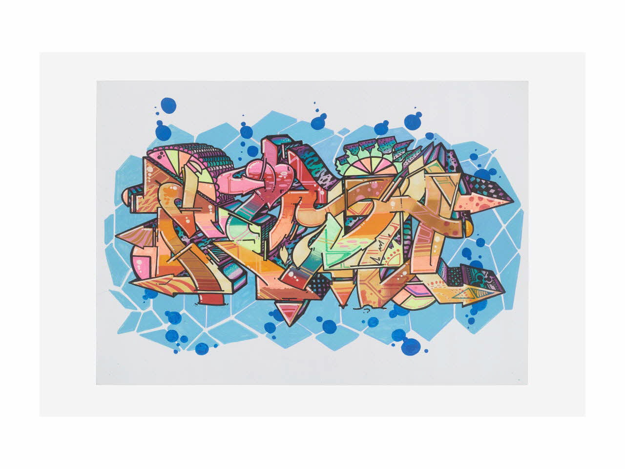 Musa esquisse Dessin préparatoire de graff Catalogne, Espagne 2015 2016.34.5 Photo Mucem