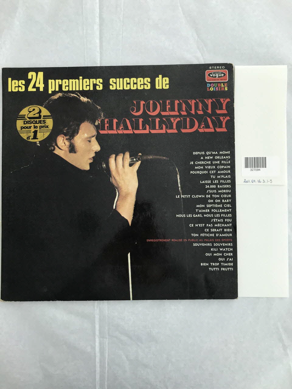 Johnny Hallyday ; Disques Vogue ; Tony Frank ; P.P.P disque 33 tours Les 24 premiers succès de Johnny Hallyday France 1971 2001.69.16.3.1-3 Photo